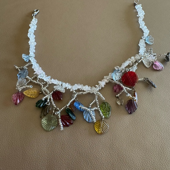 Jewelry - Elegant Multicolor Leaf Necklace